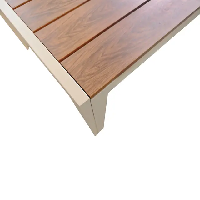 Τραπέζι Nares pakoworld σαμπανί αλουμίνιο plywood σε φυσική απόχρωση 180x90x72.5εκ 3