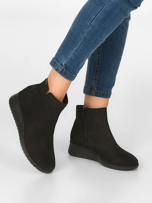 Mephisto Μποτάκια Γυναικείο δέρμα Nubuck Μαύρο MEP/IDORA BLACK 2