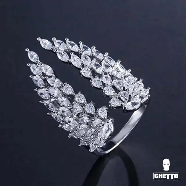 Ghetto Angel Adjustable Ring 925 Silver Plated 18k Gold Silver