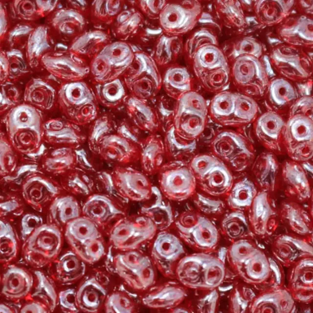Χάντρα Superduo - Ruby White Luster - 2.5x5mm ~7gr