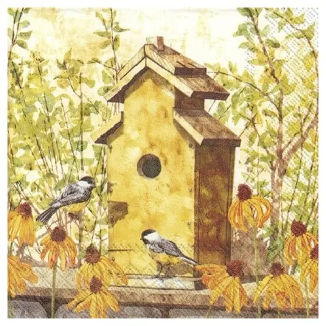 Χαρτοπετσέτα για decoupage, Birdhouse in fall