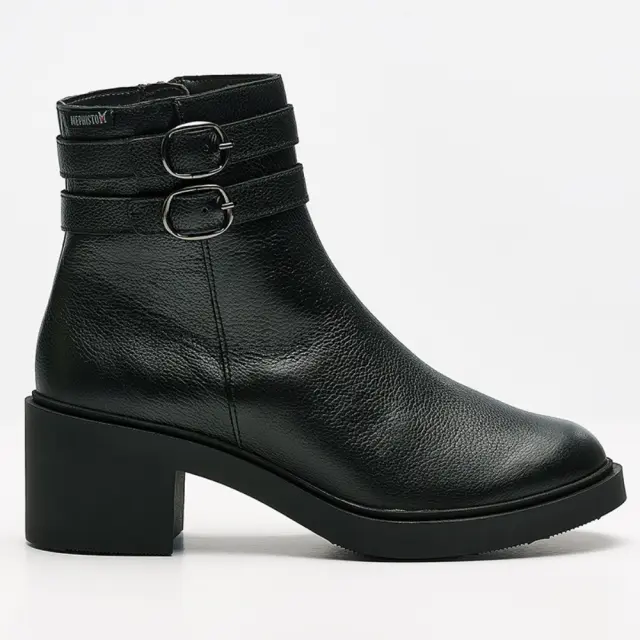 Mephisto Μποτάκια Γυναικείο δέρμα Μαύρο MEP/PAISLEY BLACK