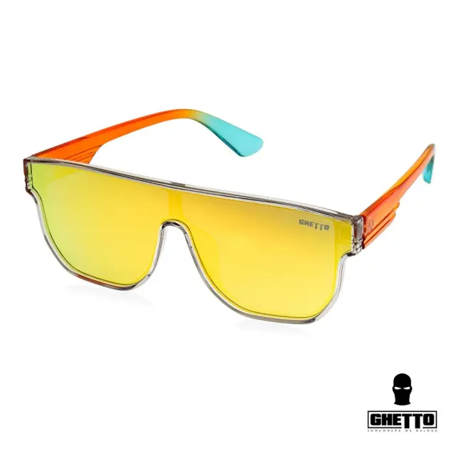 Ghetto Oversized Square Sunglasses GreyOrange Frame for Women