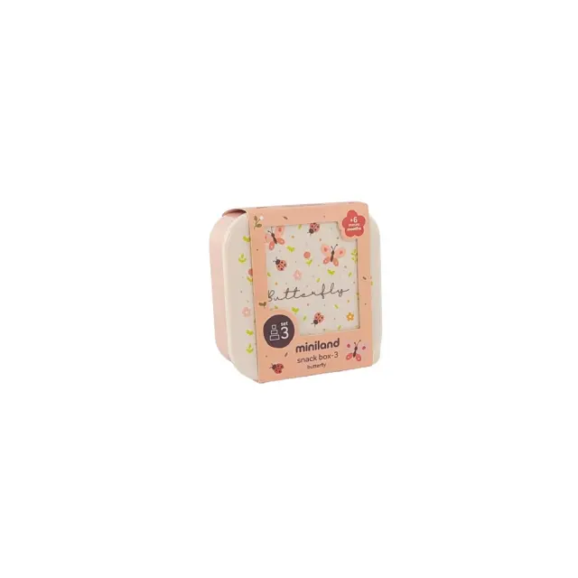 MINILAND ΠΑΙΔΙΚΟ ΣΕΤ ΔΟΧΕΙΩΝ SNACKBOX-3 BUTTERFLY 2