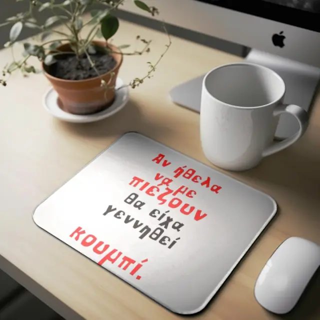 Mousepad ( θα είχα γεννηθεί κουμπί ) Διαστάσεις: 23cm(μήκος) x 20cm (ύψος)