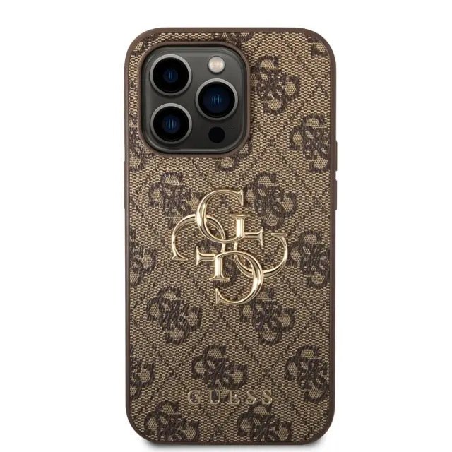 Guess PU 4G Metal Logo Case for iPhone 15 Pro Max Brown 3