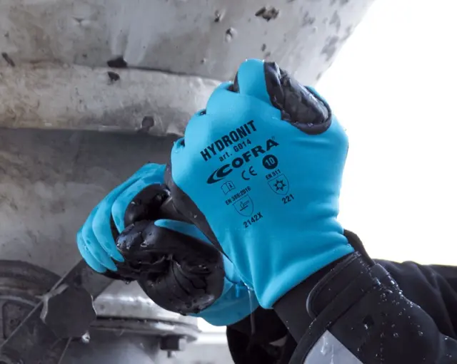 Softshell Γάντια Ψύχους Cofra Hydronit turquoise/black 2