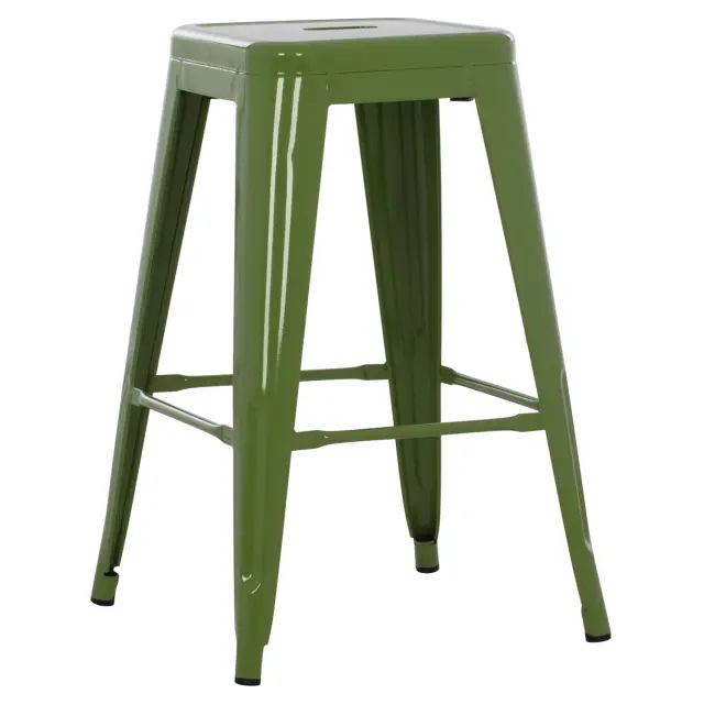 ΣΚΑΜΠΟ ΜΕΣΑΙΟΥ ΥΨΟΥΣ ΜΕΤΑΛΛΙΚΟ FB98573.53 ΣΕ LIGHT OLIVE GREEN 43x43x67Υεκ.