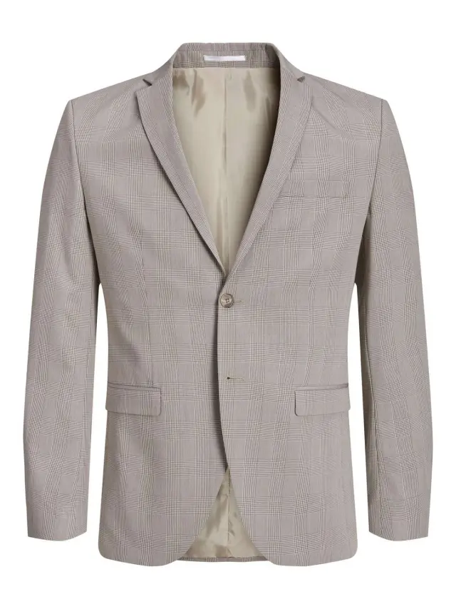 JPRSOLARIS CHECK BLAZER SN White Pepper