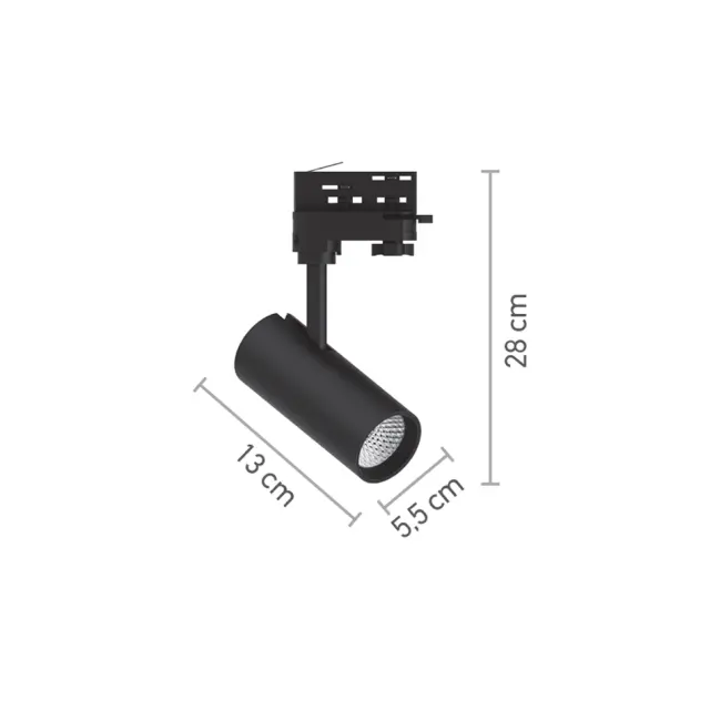 InLight Σποτ τριφασικής ράγας LED 10W 4000K σε μαύρη απόχρωση D:10cmX15,5cm (T01002-BL) 2