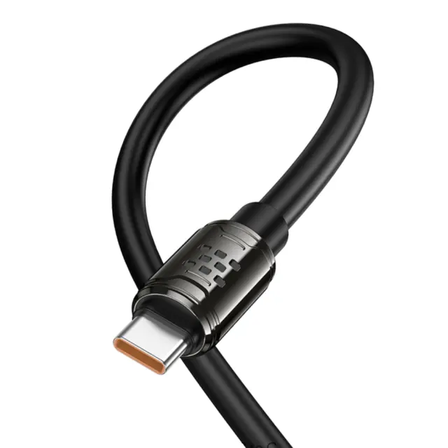 Καλώδιο Hoco U143 Joy USB-C σε USB-C 240W PD3.1 Fast Charge 5A με Zinc Alloy Κονέκτορες RGB Φωτισμό και Anti-bend Καλώδιο Μαύρο 1.2m 3