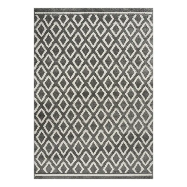 Beauty Home Πατάκι Vibe Art 9576 67x150 Grey White Γκρι Λευκό