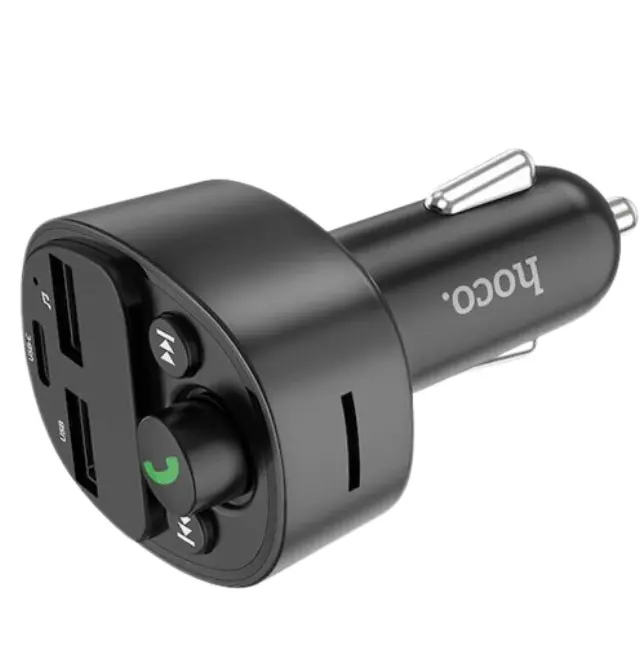 Hoco FM Transmitter Αυτοκινήτου με δυνατότητα σύνδεσης Bluetooth και USB Μαύρο DE6