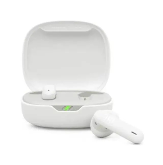 JBL Wave Flex 2 White – Ασύρματα Bluetooth 5.3 Ακουστικά με Pure Bass, Smart Ambient, 4 Μικρόφωνα, IP54 + 40 Ώρες