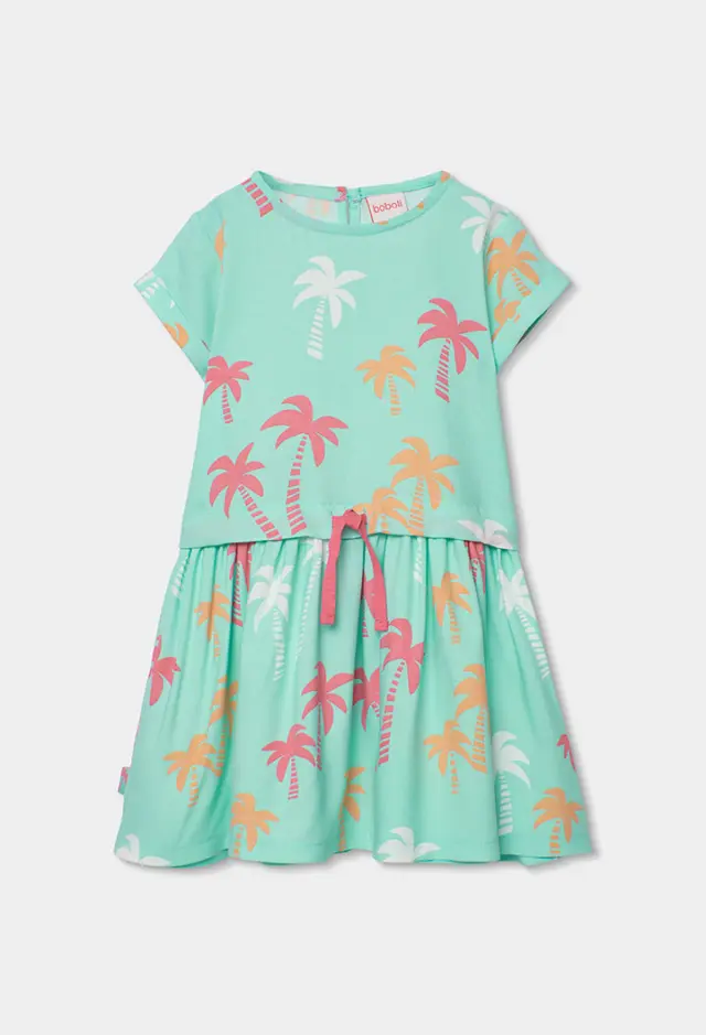 Boboli Viscose φόρεμα "palm trees" για κορίτσι 333043-9806