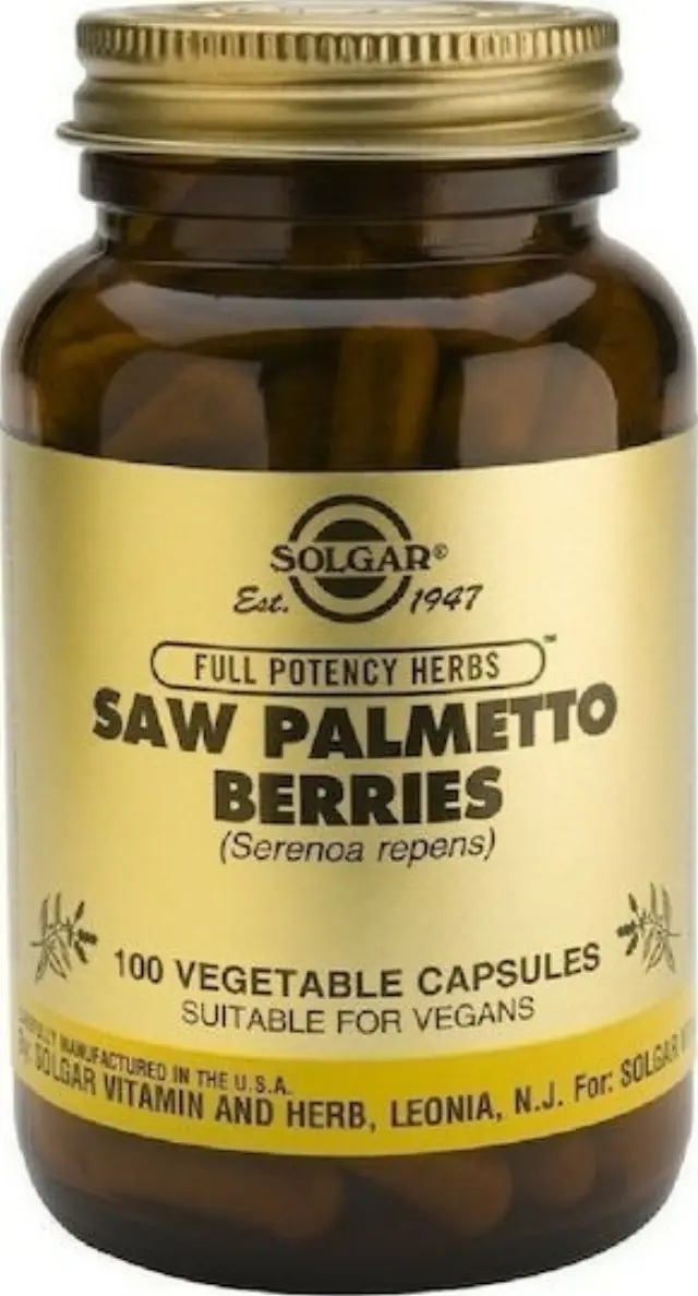 Solgar | Saw Palmetto Berries | Συμπλήρωμα Διατροφής για το Ουροποιητικό Σύστημα | 100 caps