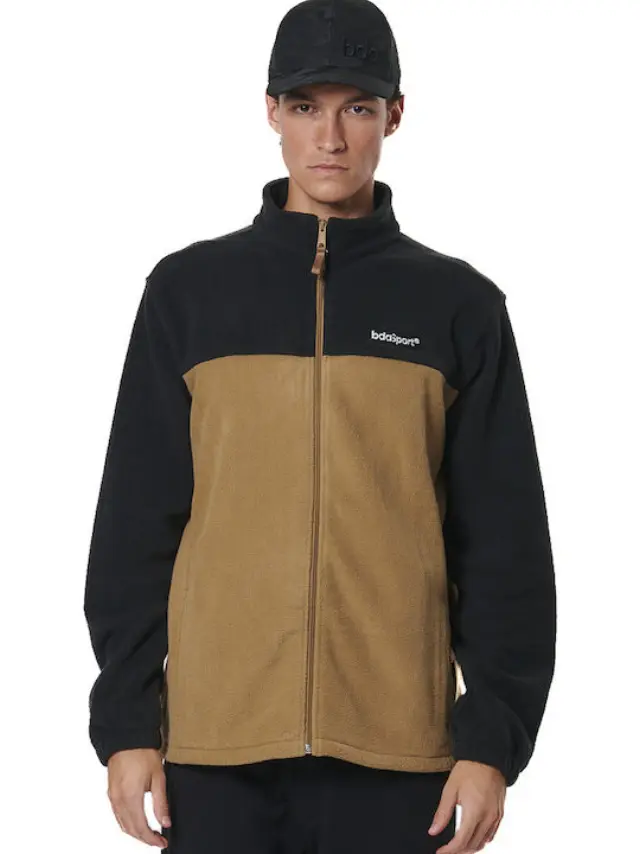 Body ActionΦούτερ Fleece ζακέτα Black Mocha Grey - XL