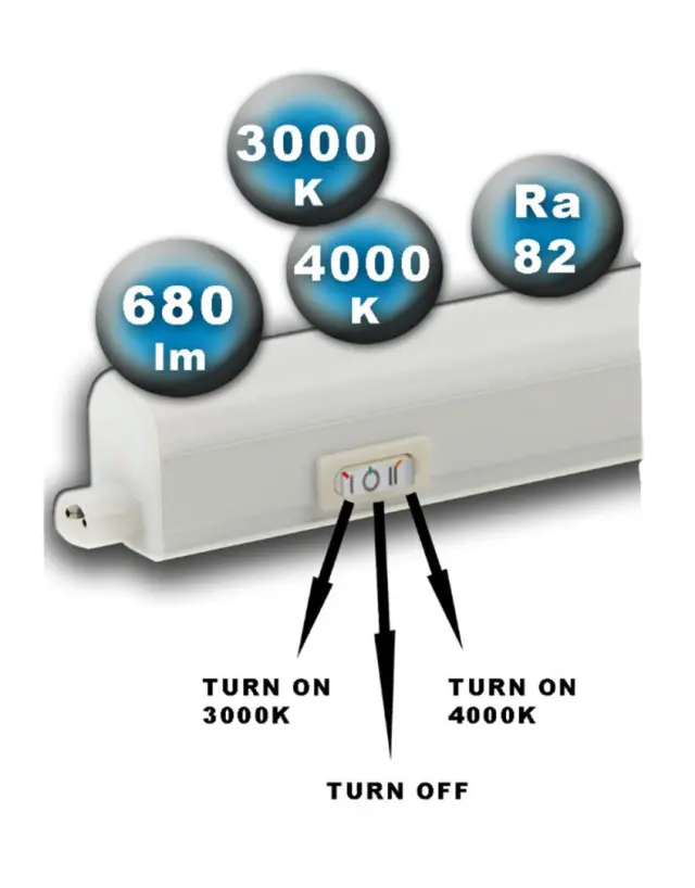 ΦΩΤΙΣΤΙΚΟ LED Τ5 8W 57CM CCT TUNABLE 3000/4000K 230V 720 lm ΜΕ ΚΑΛΩΔΙΟ 1Μ ΚΑΙ ΔΙΑΚΟΠΤΗ UNIVERSE