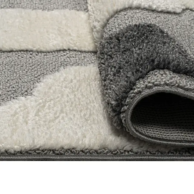 Beauty Home Χαλί Loop Art 9557 133x190 Grey White Γκρι Λευκό 2