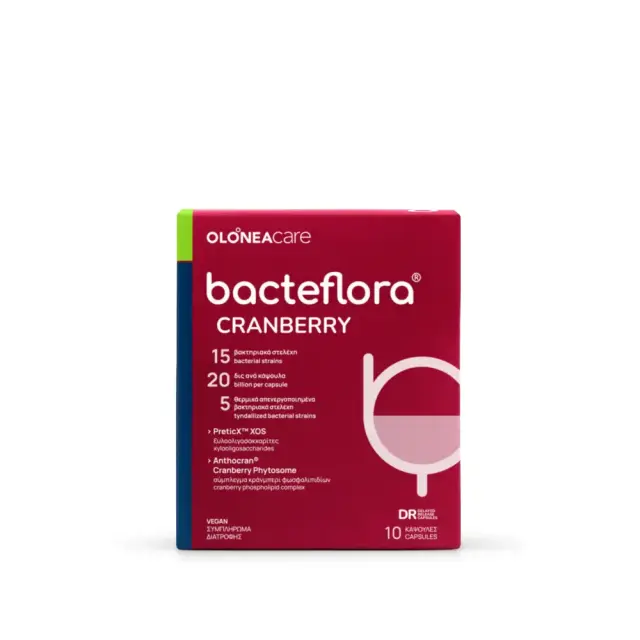 Olonea BacteFlora FEM, Συμπλήρωμα Διατροφής για την Υγεία του Ουροποιητικού Συστήματος με Συνδυασμό Προβιοτικών & Πρεβιοτικών, 10 κάψουλες