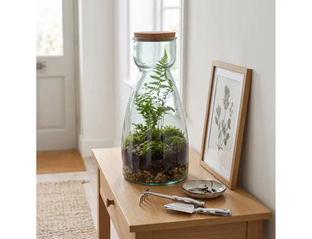 Γυάλινο Φυτώριο Glass Drops Green Terrarium (4815_5) Mε εργαλεία, Aπό 100% ανακυκλωμένο γυαλί, Χωρητικότητας 9000ml, Διαστάσεων Ø 21.5 x Υ 43.5 cm 4815_5