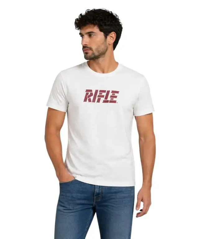 Rifle- Ανδρικό T-shirt RFT001-BIANCO Λευκό