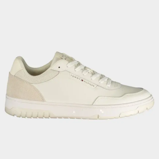 Tommy Hilfiger - Ανδρικά Sneakers Th Basket Core Lite Lth/Suede FM0FM05714-Z00 Λευκό Εκρού - 46