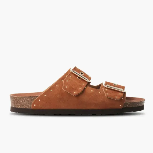 Genuins Πέδιλα Γυναικείο δέρμα suede Καφέ GEN/HONOLULU LEAD G105593 MANDORL