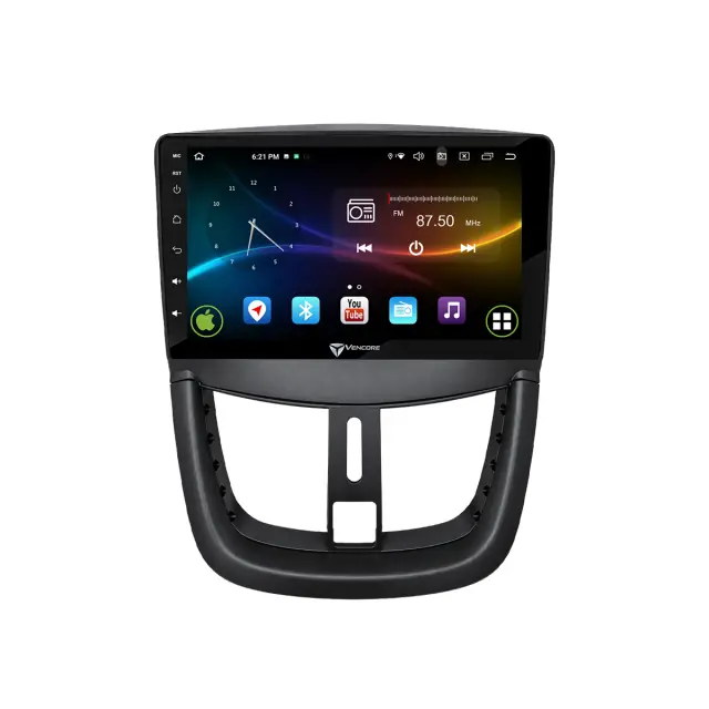 VenCore Οθόνη Multimedia Android 15 9" 9109A MTK6762 Octa-Core 2GB/32GB IPS με Πρόσοψη, CarPlay, Android Auto και Υποστήριξη Κάμερας Οπισθοπορείας AHD για Peugeot 207 2007-2012 – Μαύρη (3236-10007-0688B) 2