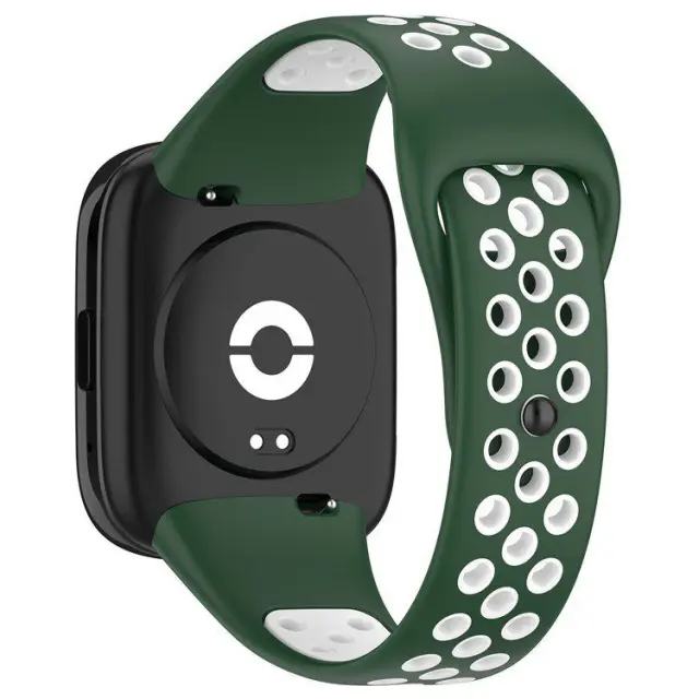 Bicolor Λουράκι Σιλικόνης για Xiaomi Redmi Watch 3 Active/ Lite- Dark Green/ White OEM