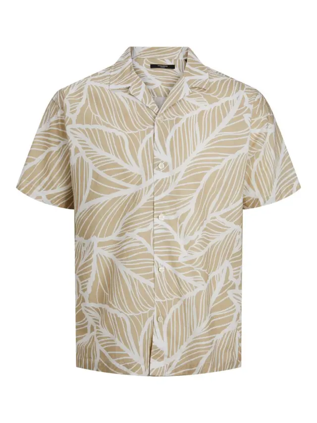 JPRBLASUMMER LINEN LEAF RESORT SHIRT S/S White Pepper - XL