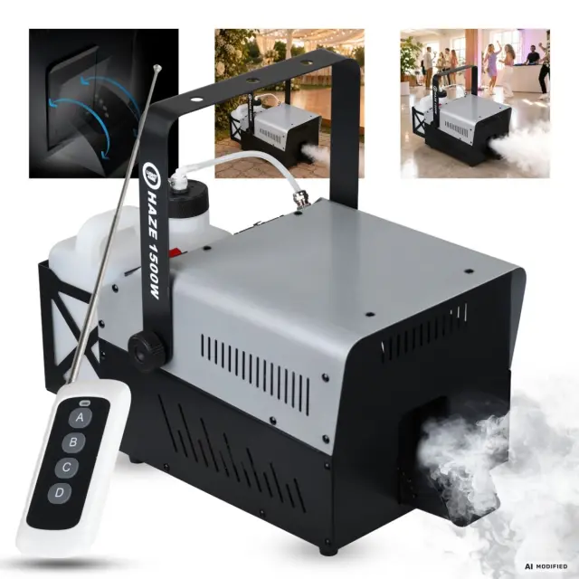 LIGHT4ME HAZE 1500W fog smoke machine generator hazer DMX wireless remote control mounting bracket 2