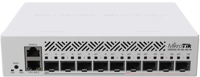 Mikrotik Managed Switch L2 Netfiber 9 2Ports (1Gbps) 10Ports SFP (CRS310-1G-5S-4S+IN)