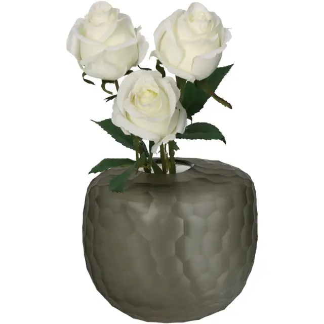 Βάζο Καφέ Γυαλί 20x17x16cm 2