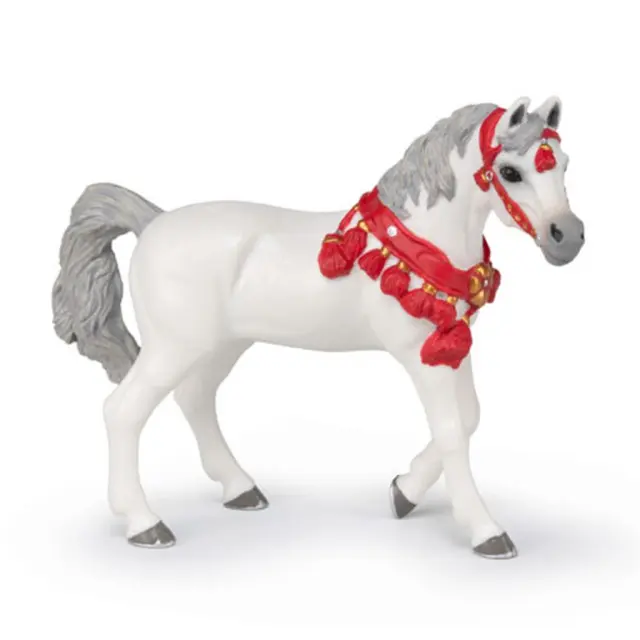 Papo White Arabian Horse in parade dress / 51568 (PAPO)