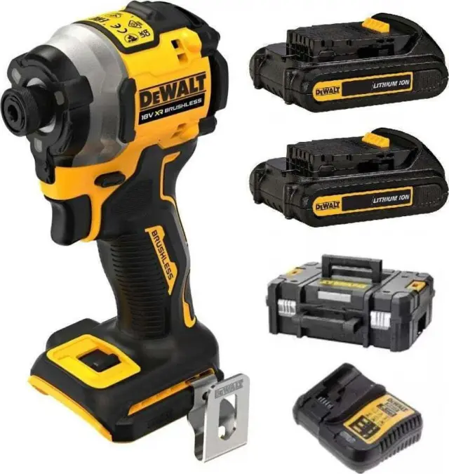 18V Brushless Compact Impact Driver with 2x2AH batteries and charger