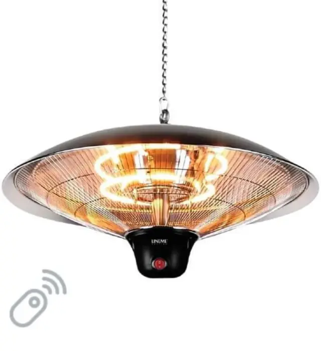 Θερμάστρα Μανιτάρι Κρεμαστό 2000W CARBON FIBER με Ασύρματο Τηλεχειριστήριο 70-00707 2