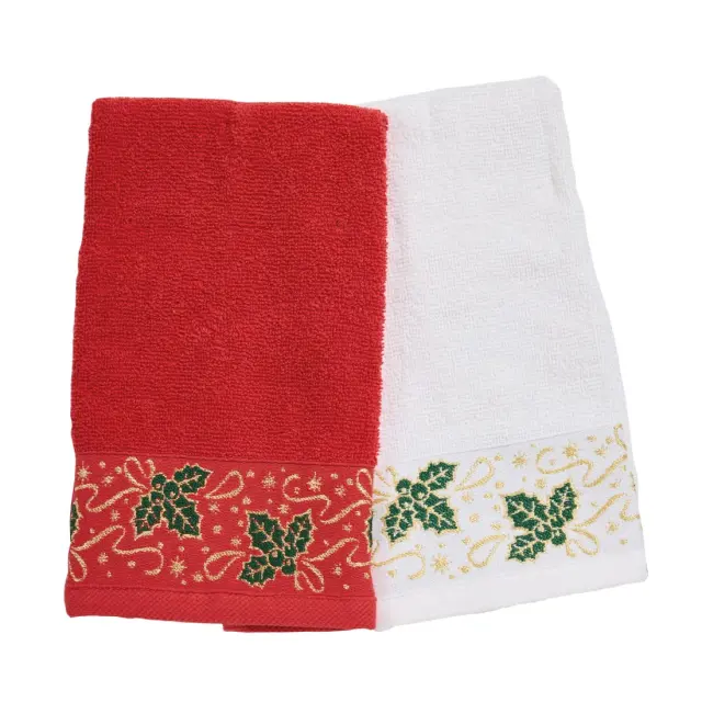 Πετσέτες Κουζίνας Σετ 2Τεμ 30x50 Christmas Das Home 0909 Red-White 100% βαμβακερό