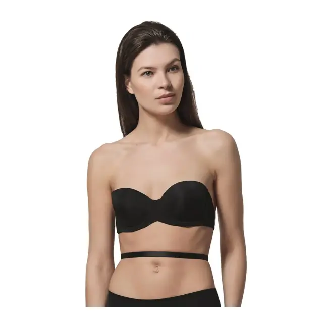 Luna Γυναικείο Σουτιέν Secret Strapless Πολυμορφικό, Χρώμα Μαύρο