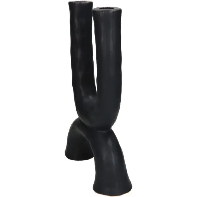 Κηροπήγιο Μαύρο Κεραμικό 20.5x6.5x31cm 3