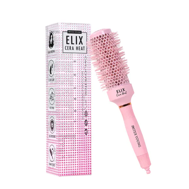 Sister Young Round Hair Brush Elix Cera Heat Pink 43mm