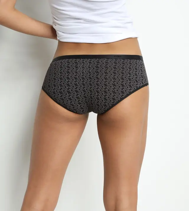 Dim Γυναικεία Μποξεράκια Βαμβακερά Les Pockets Μαύρο Logo 3-Pack 3