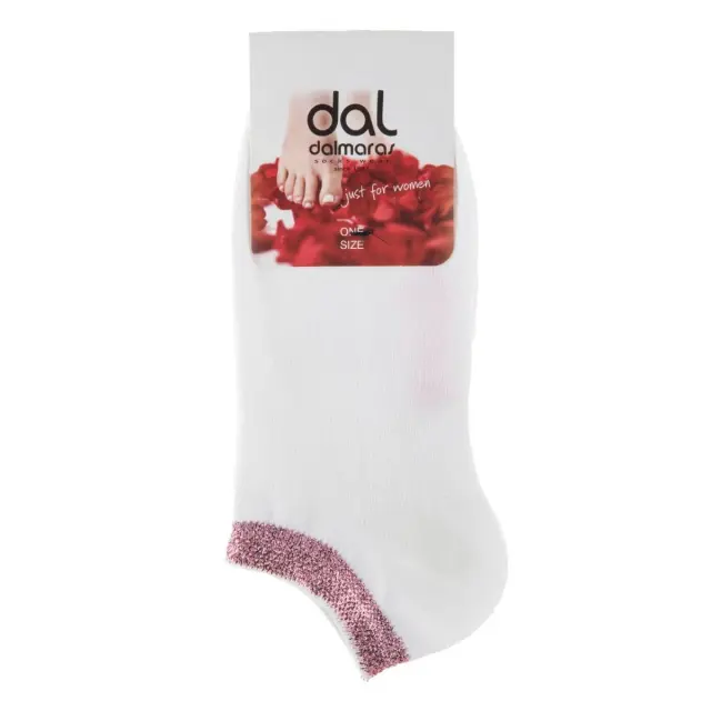 Γυναικεία τερλίκια με Lurex Dalmaras Socks 903 One Size Λευκό - Ροζ