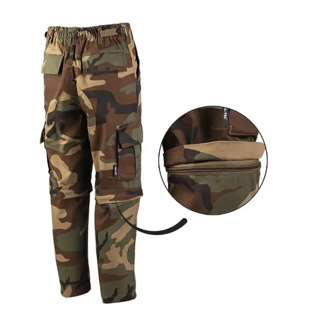 Mil-Tec US W/L Zip-Off BDU Style - Παιδικό Παντελόνι-Βερμούδα 2 σε 1 - 51-Woodland Camo 2