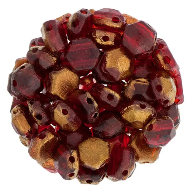 Χάντρα Honeycomb Jewel 6mm - Ruby Bronze Luster ~30τεμ