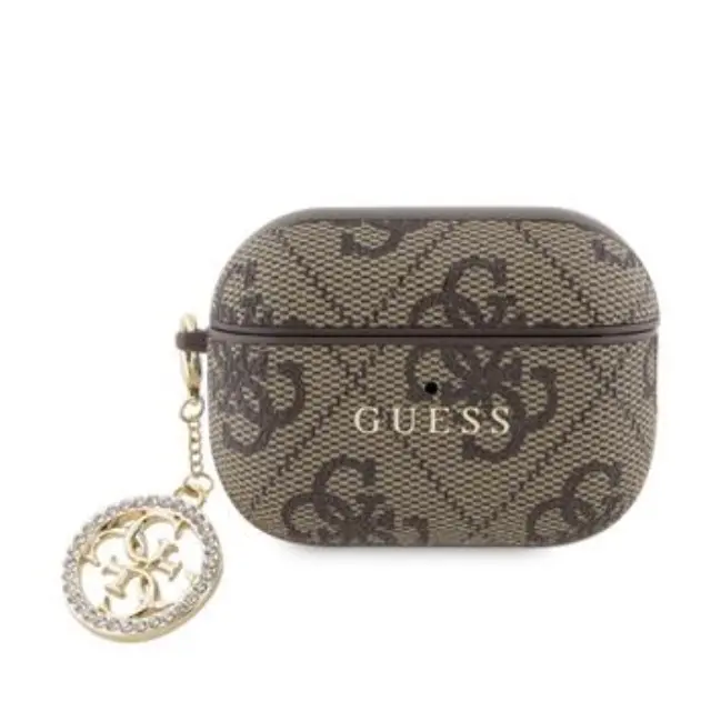 Guess 4G Script PC/PU Charm Case for AirPods Pro 2 Brown