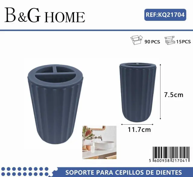 Θήκες οδοντόβουρτσας πλαστικές σε σετ 5Χ - Blue - 21704 2