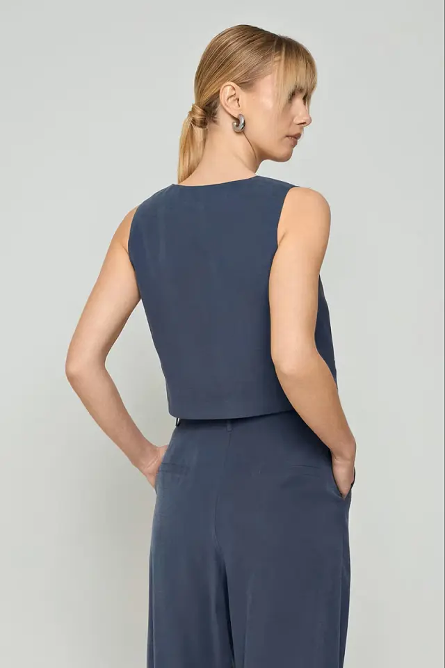 CENTO ΓΙΛΕΚΟ BASIC ME ΚΟΥΜΠΙΑ Navy Blue 2