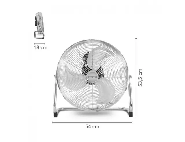 Ανεμιστήρας Δαπέδου Trotec TVM18 με διάμετρο 45cm, ισχύ 100W και 3 ταχύτητες - Nickel180047 3
