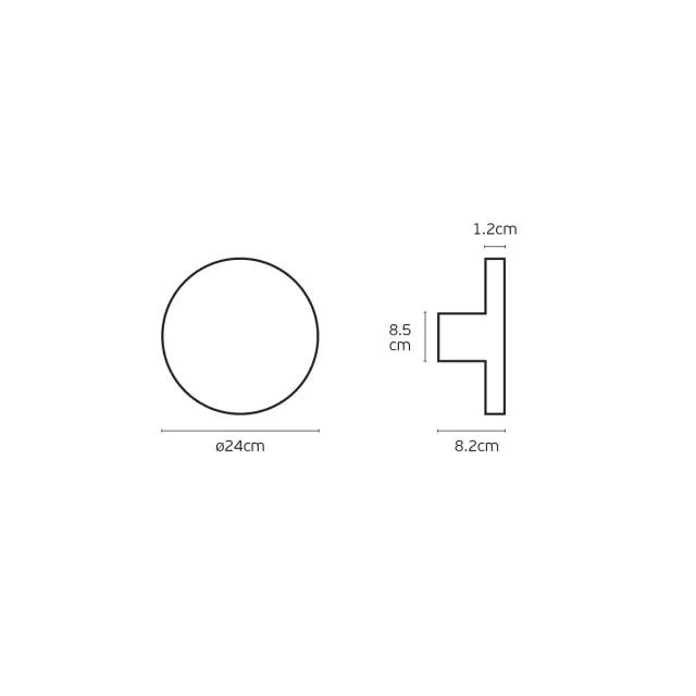 Flow Φωτιστικό Led τοίχου 3000K 9W IP54 ø24x8.2cm ανθρακί 3